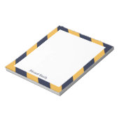 Aangepaste blauwe en gele strepen notitieblok (Linkerzijde)