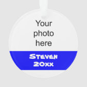 Aangepaste blauwe en gouden Football Ornament (achterkant)