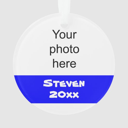 Aangepaste blauwe en gouden Football Ornament (achterkant)