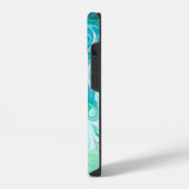 Aangepaste blauwe en groene golven iPhone hoesje (Linkerkant)