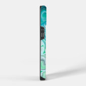 Aangepaste blauwe en groene golven iPhone hoesje (Rechterkant)