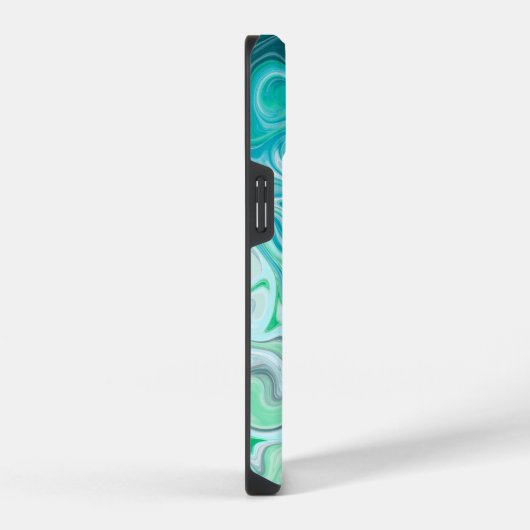 Aangepaste blauwe en groene golven iPhone hoesje (Rechterkant)