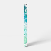 Aangepaste blauwe en groene golven samsung galaxy hoesje (Linkerkant)