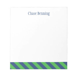 Aangepaste blauwe en groene Stropdas Stripes-lapto Notitieblok
