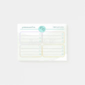 Aangepaste blauwe en groene Waterverf Post it Note (Voorkant)