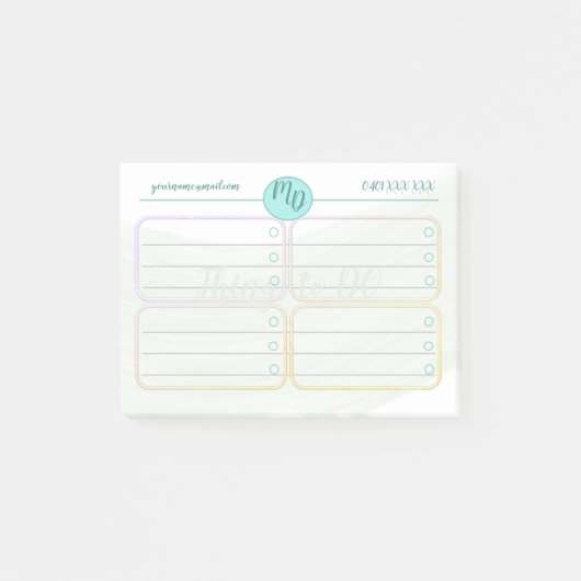 Aangepaste blauwe en groene Waterverf Post it Note (Voorkant)