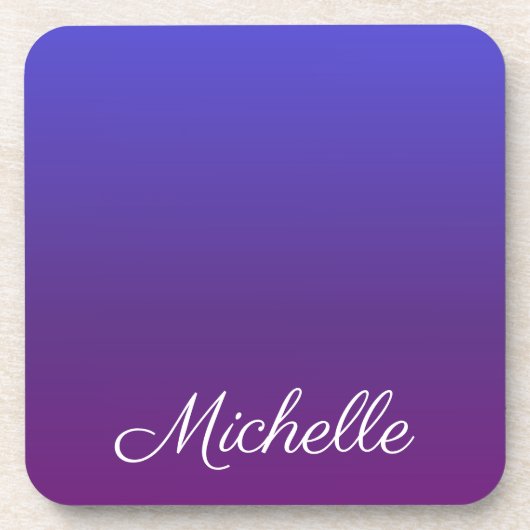 Aangepaste blauwe en paarse ombre bier onderzetter (Voorkant)