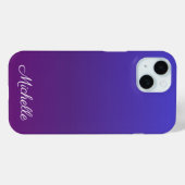 Aangepaste blauwe en paarse ombre Case-Mate iPhone case (Achterkant (horizontaal))