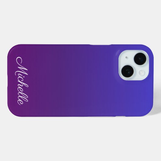 Aangepaste blauwe en paarse ombre Case-Mate iPhone case (Achterkant (horizontaal))