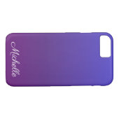 Aangepaste blauwe en paarse ombre Case-Mate iPhone case (Achterkant (Horizontaal))