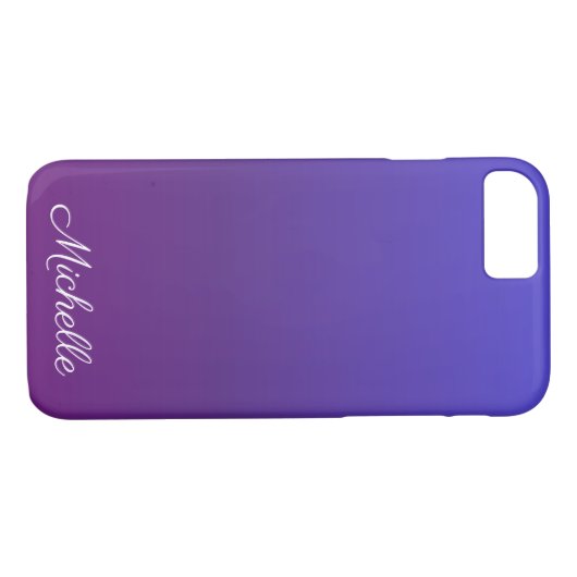 Aangepaste blauwe en paarse ombre Case-Mate iPhone case (Achterkant (Horizontaal))