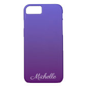 Aangepaste blauwe en paarse ombre Case-Mate iPhone case (Achterkant)