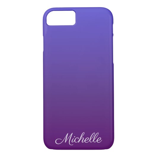 Aangepaste blauwe en paarse ombre Case-Mate iPhone case (Achterkant)