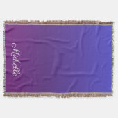 Aangepaste blauwe en paarse ombre deken (Voorkant)