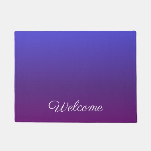 Aangepaste blauwe en paarse ombre deurmat (Voorkant)