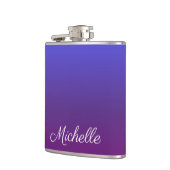 Aangepaste blauwe en paarse ombre heupfles (Links)