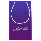 Aangepaste blauwe en paarse ombre klein cadeauzakje (Achterkant)
