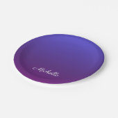 Aangepaste blauwe en paarse ombre papieren bordje (Gekanteld)