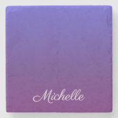 Aangepaste blauwe en paarse ombre stenen onderzetter (Voorkant)