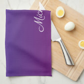 Aangepaste blauwe en paarse ombre theedoek (Quarter Fold)