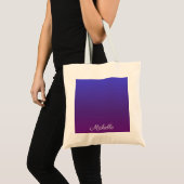 Aangepaste blauwe en paarse ombre tote bag (Voorkant (product))