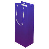 Aangepaste blauwe en paarse ombre wijn cadeautas (Voorkant Gekanteld)
