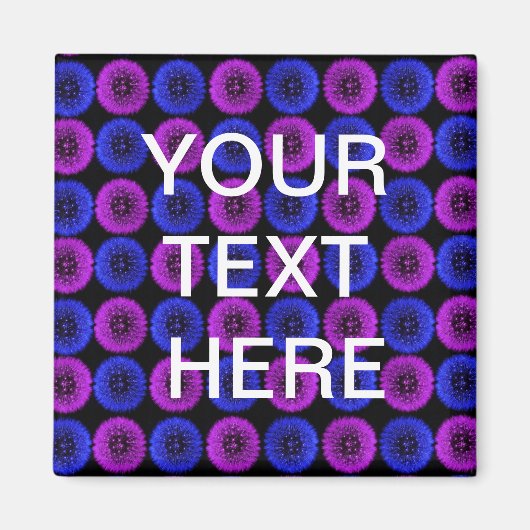 Aangepaste Blauwe en Paarse Paardebloemen Magnet (Voorkant)