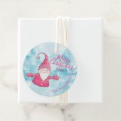 Aangepaste Blauwe en Roze Schattigee Gnoom Vrolijk Bedankjes Labels (In situ)