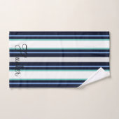 Aangepaste Blauwe En Turquoise Moderne Cursieve Fa Bad Handdoek (Handdoek)