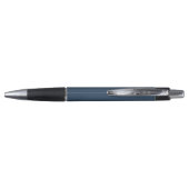 Aangepaste blauwe en vanille omlijst monogram pen (Achterkant)
