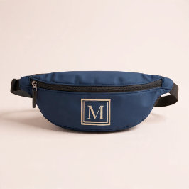 Aangepaste blauwe en vanille omlijste monogram heuptasje