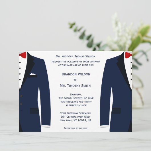 Aangepaste blauwe en witte bruinbruidjes kaart (Staand voorkant)