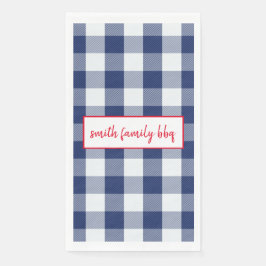 Aangepaste blauwe en witte buffelplaat servet