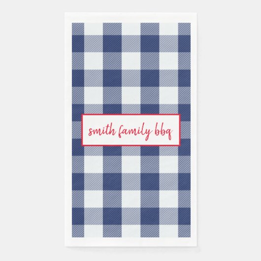 Aangepaste blauwe en witte buffelplaat servet (Voorkant)