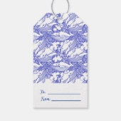 Aangepaste blauwe en witte bultrug walvis cadeaulabel (Achterkant)