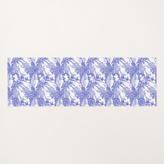 Aangepaste blauwe en witte bultrug walvis yogamat (Achterkant (horizontaal))