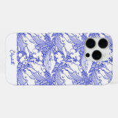 Aangepaste Blauwe En Witte Bultrugwalvis iPhone Hoesje (Achterkant horizontaal)