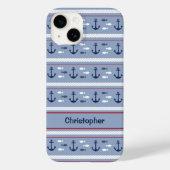 Aangepaste blauwe en witte kleuren Case-Mate iPhone case (Achterkant)