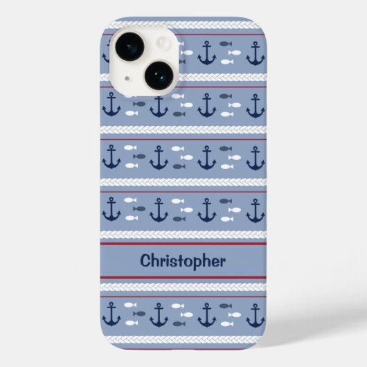 Aangepaste blauwe en witte kleuren Case-Mate iPhone case (Achterkant)