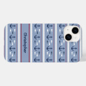 Aangepaste blauwe en witte kleuren Case-Mate iPhone case (Achterkant (horizontaal))