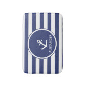 Aangepaste blauwe en witte strepen met anker badmat (Voorkant Verticaal)