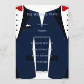 Aangepaste blauwe en witte weddenschappen programmakaart (Achterkant)