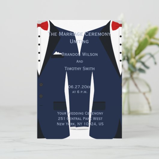 Aangepaste blauwe en witte weddenschappen programmakaart (Staand voorkant)