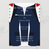 Aangepaste blauwe en witte weddenschappen programmakaart (Voorkant)