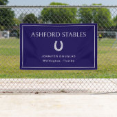 Aangepaste blauwe equestrian stal paard show spandoek (Insitu)