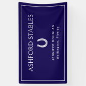 Aangepaste blauwe equestrian stal paard show spandoek (Verticaal)