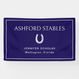 Aangepaste blauwe equestrian stal paard show  spandoek