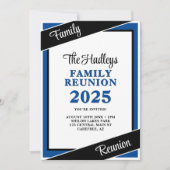 Aangepaste blauwe familie reünie uitnodiging (Voorkant)