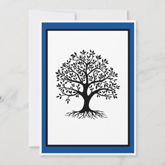 Aangepaste blauwe familie reünie uitnodiging (Achterkant)