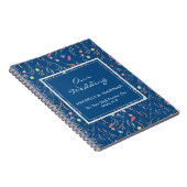 Aangepaste blauwe Floral ONZE WEDDING Notitieboek (Rechterzijde)